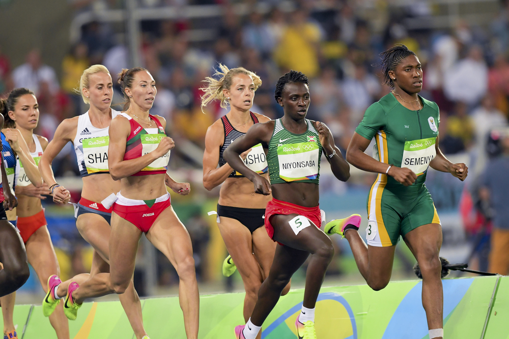 High testosterone Caster Semenya leads the female 800 metres