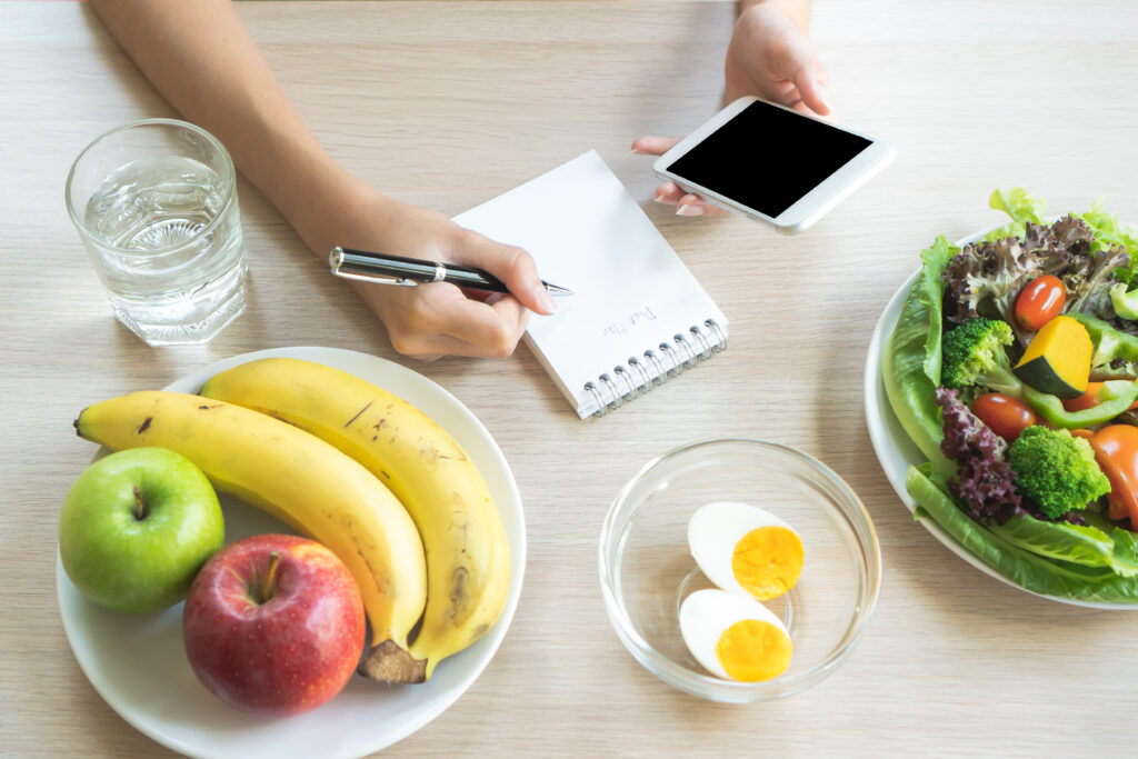 Whether tracking macros or counting calories, you’ll need to get used to recording everything you eat and drink daily.