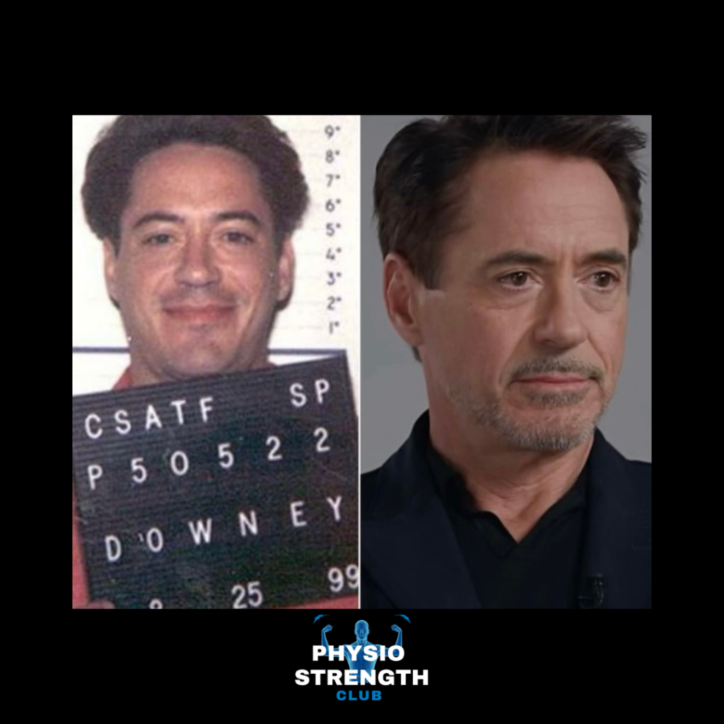 Robert Downey Jr. mugshot and now